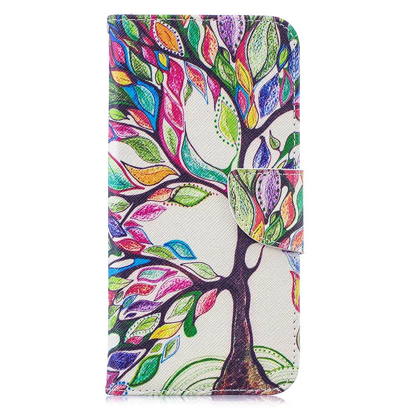 Colorful Tree Роскошный чехол-бумажник с рисунком для samsung Galaxy X 4 G390F Note 9 S10e G970 A10 A105F S3 Neo I9300 - Цвет: Colorful Tree