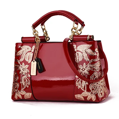 

Luxury Evening Bags Women Leather Handbag Embroidery Shoulder Bags Female Purses and Handbags with Sequins Totes