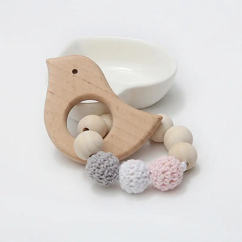 Стиль животного DIY Деревянные бисерные игрушки Детская струна кулон браслет Искусство и ремесла для детей реквизит для фотосъемки украшение комнаты