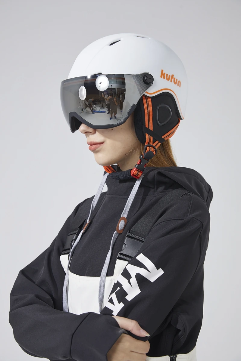 Ski Helmet With Goggles 2 In 1 Visor 