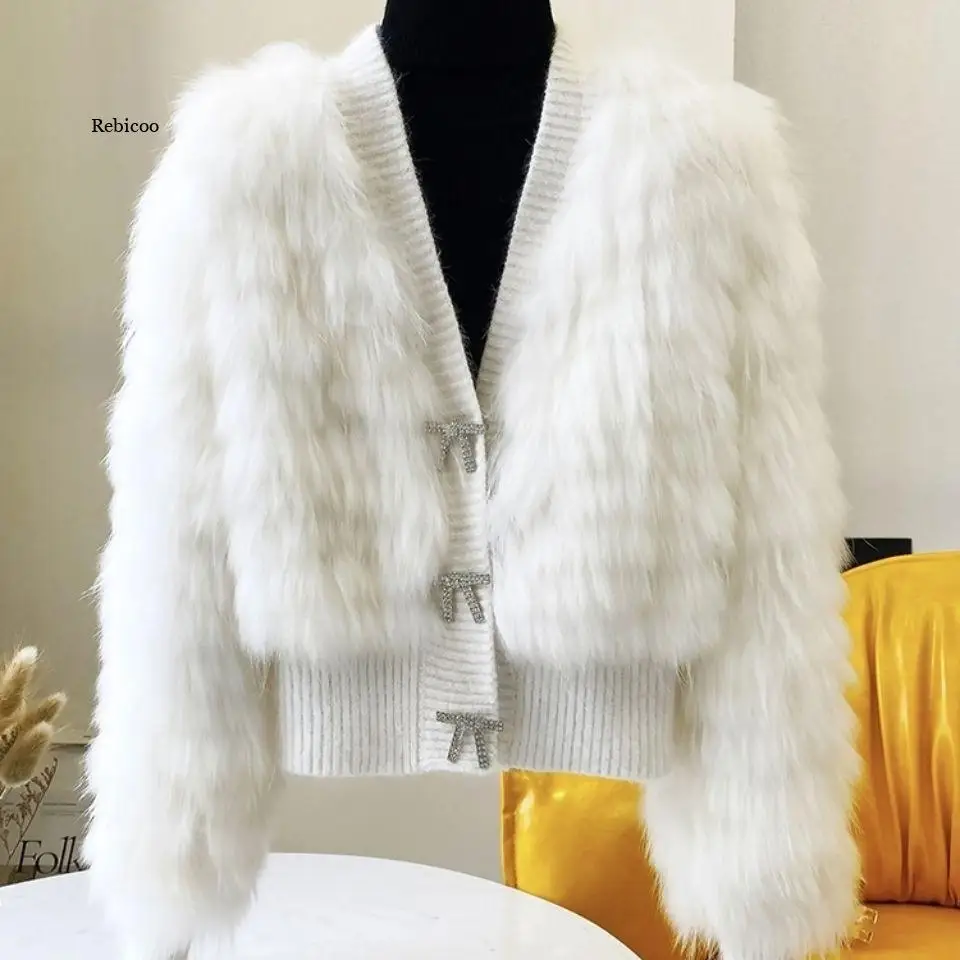 

Женское короткое пальто из искусственного меха норки, элегантное свободное теплое пальто в Корейском стиле с отложным воротником и открытым карманом, Осень-зима