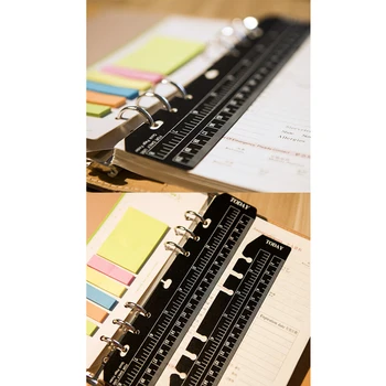 

Black A5 A6 6/7 Holes Spiral Planner Accessory Ruler Drawing Supply Binder Notebook Inner Ruler Office School Stationery