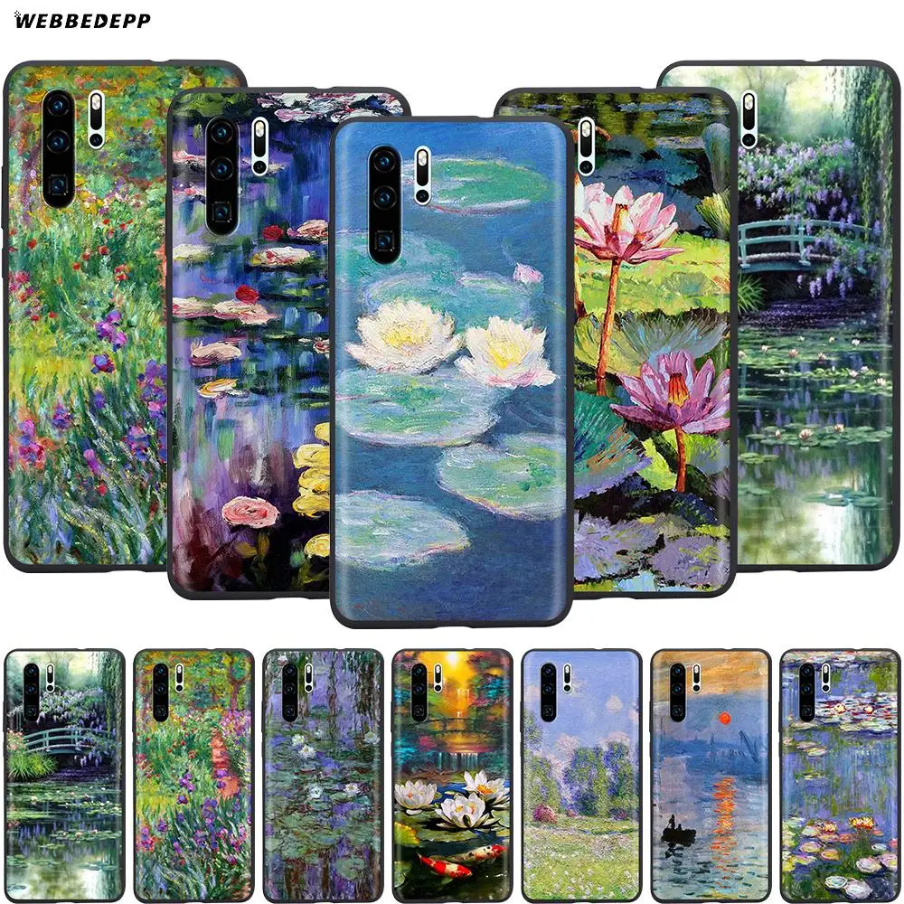 Webbedepp Monet чехол с садовым лотосом для Huawei P8 P9 P10 P20 P30 Lite Pro P Smart Z 2019 Mini | Мобильные