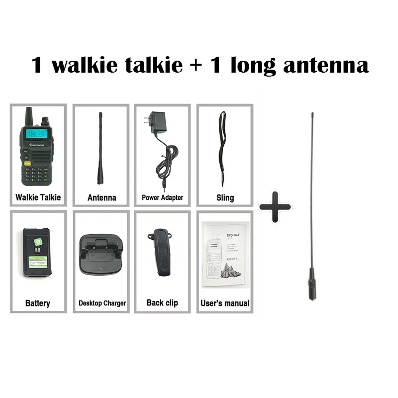 Add a 38cm antenna Новинка Quansheng UV-R50 портативная рация UHF VHF Двухдиапазонная 5 Вт двухсторонняя рация 2800 мАч длинный режим ожидания портативная рация - Цвет: Add a 38cm antenna