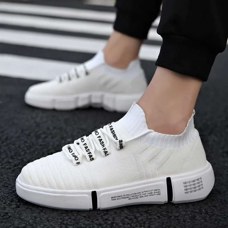 

2019 Spring New Style MEN'S Shoes Fly Woven Casual Board Shoes STUDENT'S Shoes Fashion & Sports Shoes White Fashion