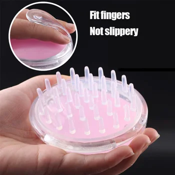 

Hair Scalp Massager Shampoo Brush Manual Head Scalp Massage Brush Soft Silicone Bristles for Scalp Care Hair Cleaning EI