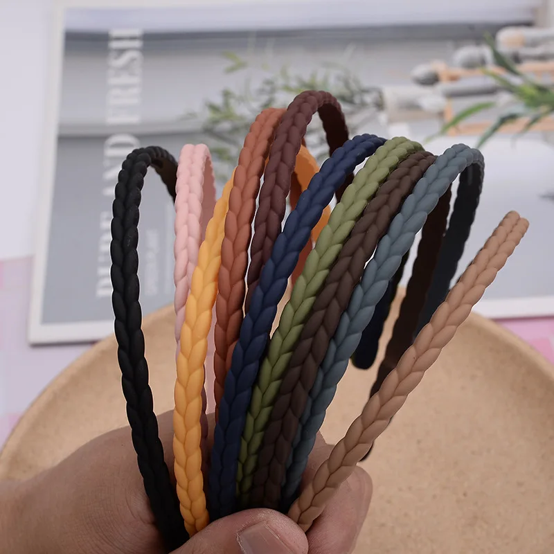 

2022 New Fashion Frosted Solid Color Braid Headband Hairband Hair Accessories Headwear