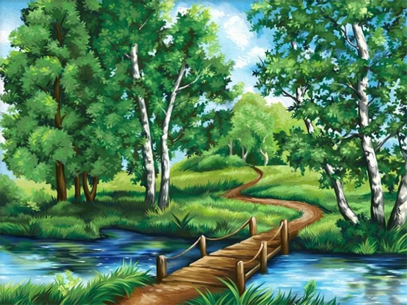 SZGD818 AZQSD сделай сам, 50x40 см, краски по номерам для пейзажей, украшения дома, масляные краски по номерам, полный набор для взрослых - Цвет: SZGD818