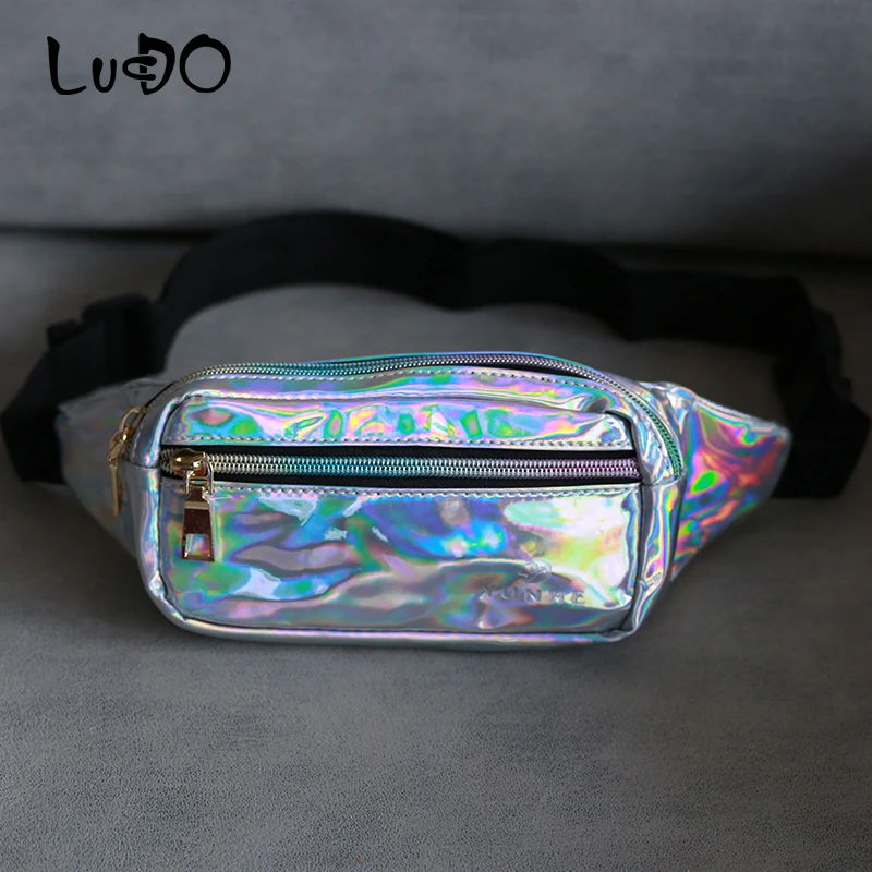 

Holographic Waist Bags Women Pink Fanny Pack Laser Female Belt Bag Small Waist Packs Chest Phone Pouch Ladies Mini Messager Bag