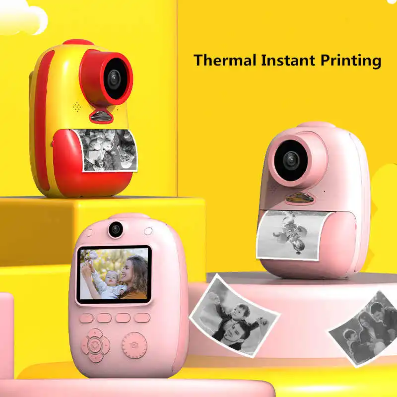

Mini Printer Camera Kids Cartoon Cute Camera DIY Sticker Photo Outdoor Photography Props for Child Birthday Gift