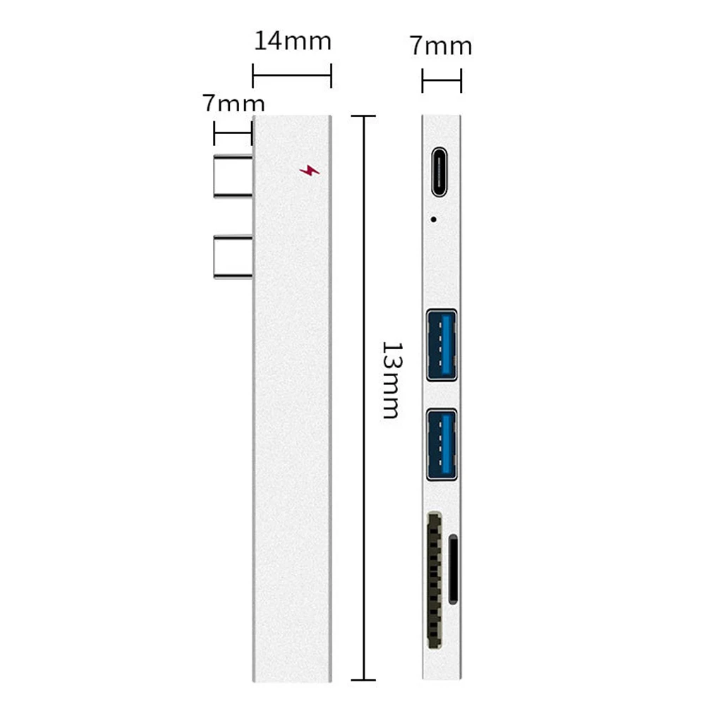 5 в 1 Usb-C 3,1 адаптер с 2 портами Usb 2,0 480 М Micro Tf Sd считыватель памяти Pd type-C концентратор для Imacbook Pro Air A1932/retina