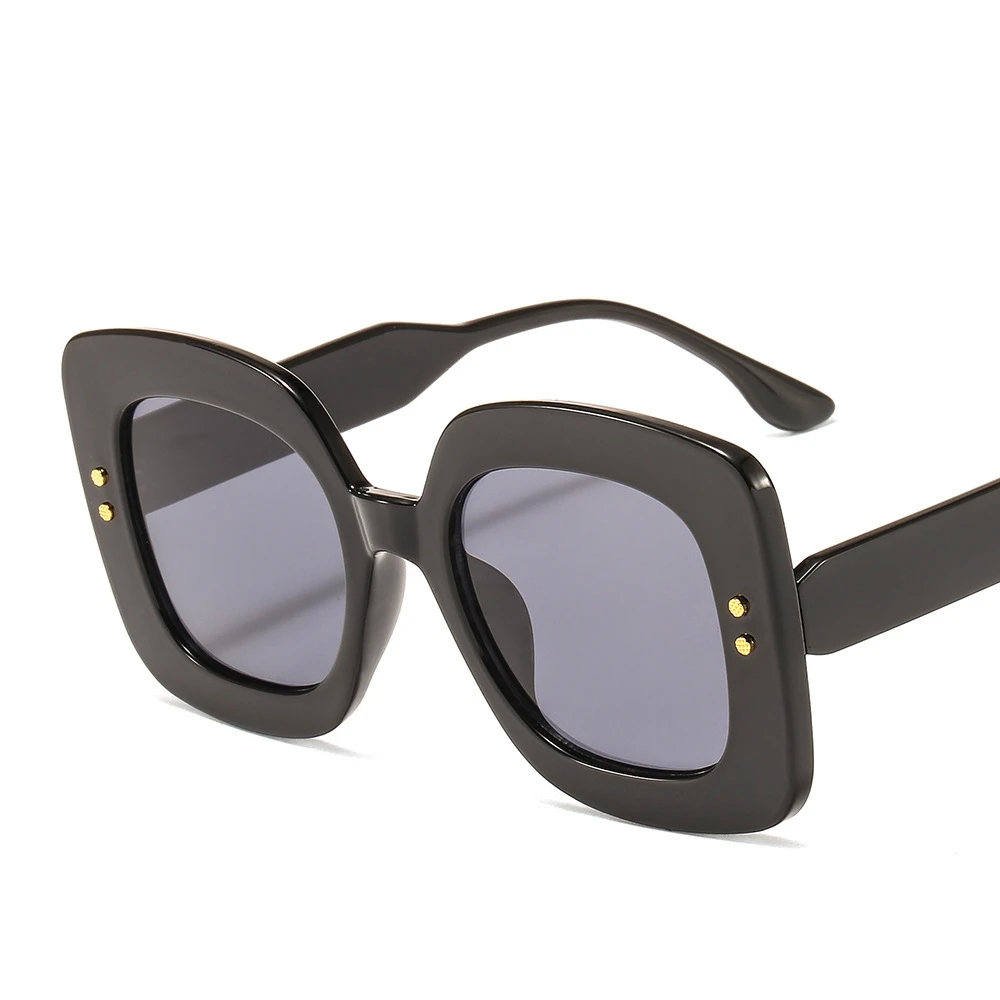 Black frame gray Новые женские солнцезащитные очки Классические солнечные очки в черной оправе коробка дикий Европейский тренд популярные очки Спорт на открытом воздухе УФ Защита - Цвет линз: Black frame gray