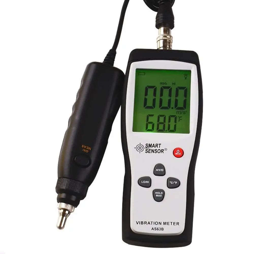 

SMART SENSOR AS63B Digital Detached Probe Type Vibration Meter 0.1~199.9m/s2 Vibration Measurer Tester Gauge Analyzer
