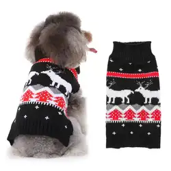 Милый свитер для собаки принт с рождественским лосем собака щенок свитера теплая одежда пальто куртка свитер Одежда товары для собак