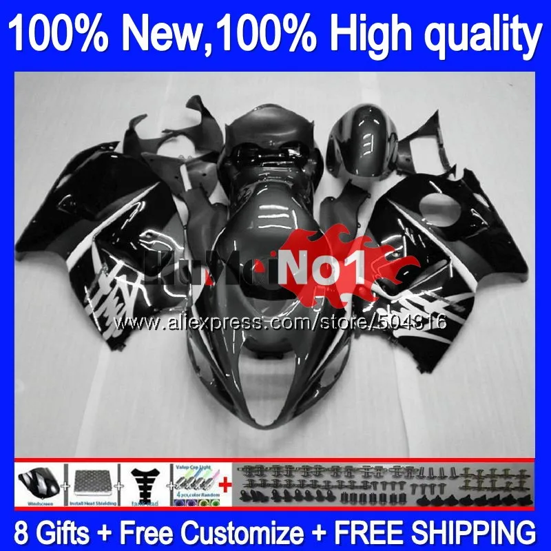 Hayabusa для SUZUKI GSX-R1300 1996 1997 1998 99 00 01 27MC. 147 GSXR 1300 GSXR1300 96 97 98 1999 2000 2001 серого и черного цветов, обтекатели