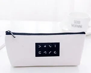 1 Pcs Korean Candy Color Students Simple Pencil Bag Large Capacity Canvas Junior High School Student Pencil Case Stationery - Цвет: 4