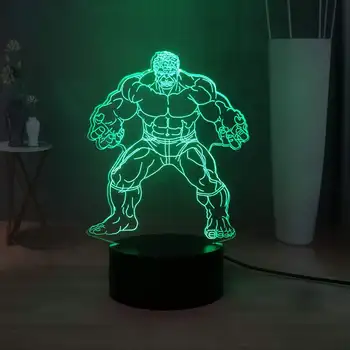 

Marvel The Avengers LED Night Light Hulk Desk Lamp Child Room Sleeping Night Lamp Plug-in USB Touch Table Lamp Kids Xmas Gift