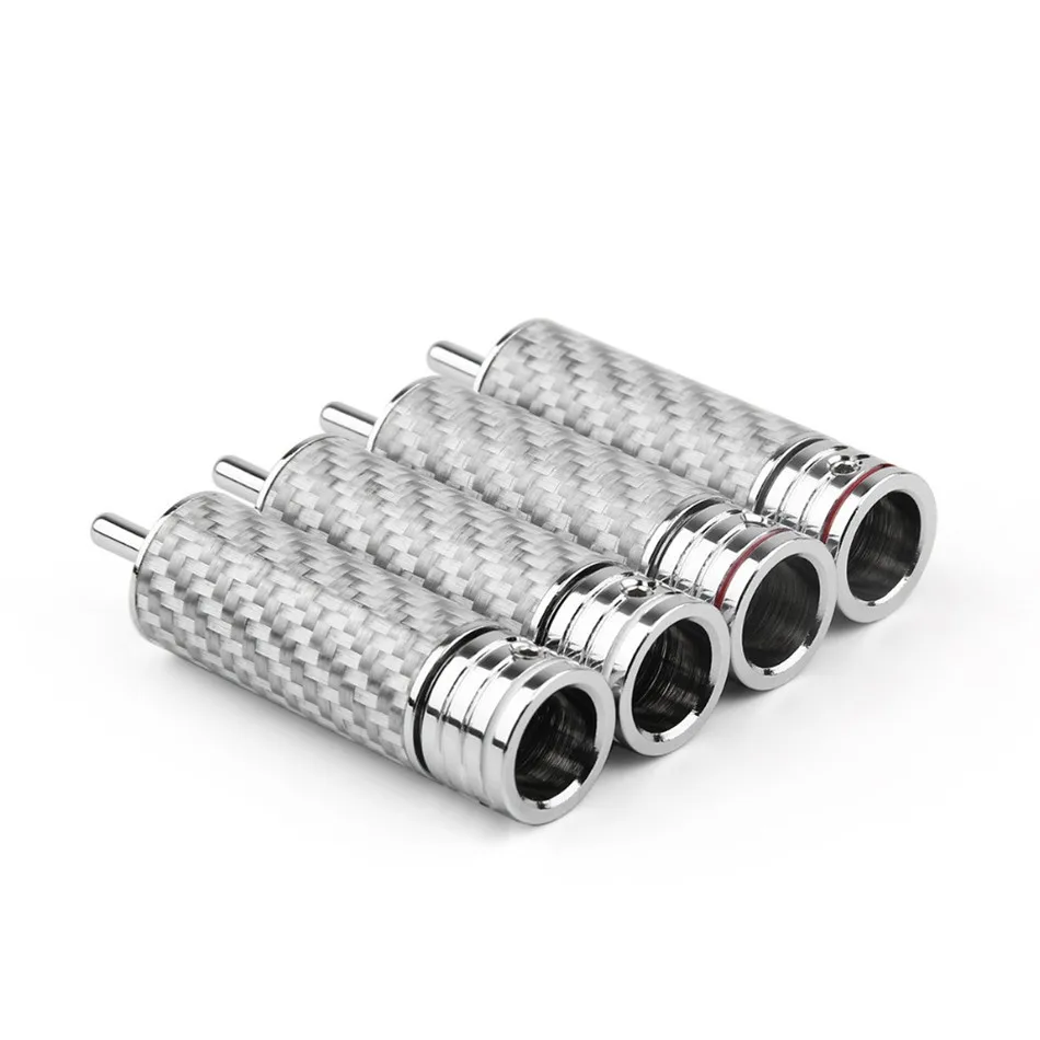 10 шт. RCA кабель для колонок Conector аудио разъем AdapterCarbon волокно шасси CMC RCA адаптер разъем RCA родиевое покрытие медь штекер