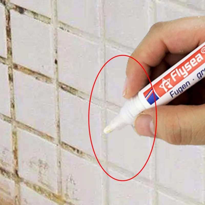 

1PC Pen Waterproof Mouldproof Filling Agents Wall Shower Bathroom Tile Gap Repair Color Pen White Tile Refill Grout