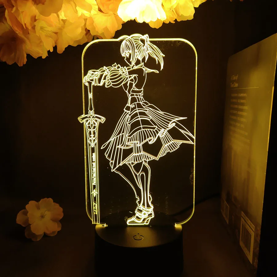 Anime Fate Grand Order Avenger Jeanne d' Arc Alter Figma 귀여운 액션 피규어 야간 조명 컬렉션 모델 선물 램프 다채로운
