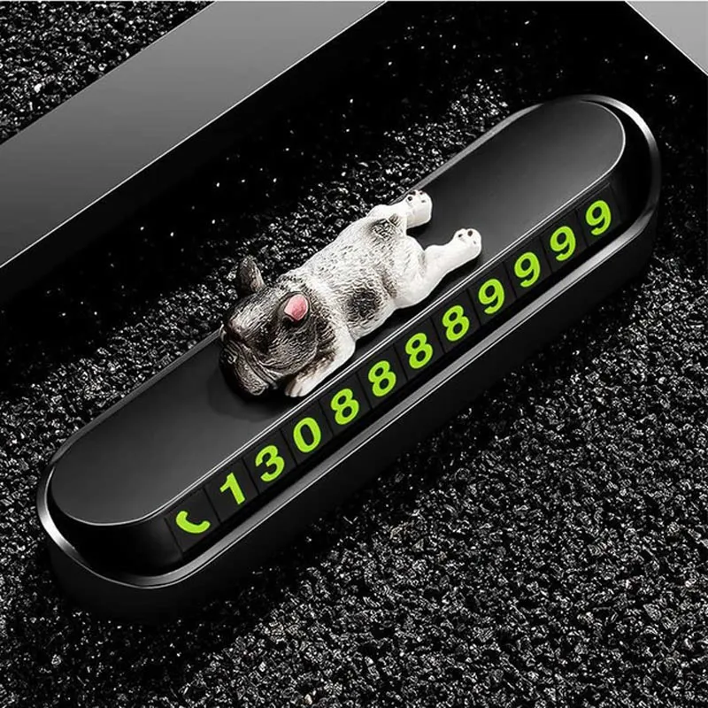 Портативный бульдог Автомобиль Стайлинг карточка с телефоном для временной