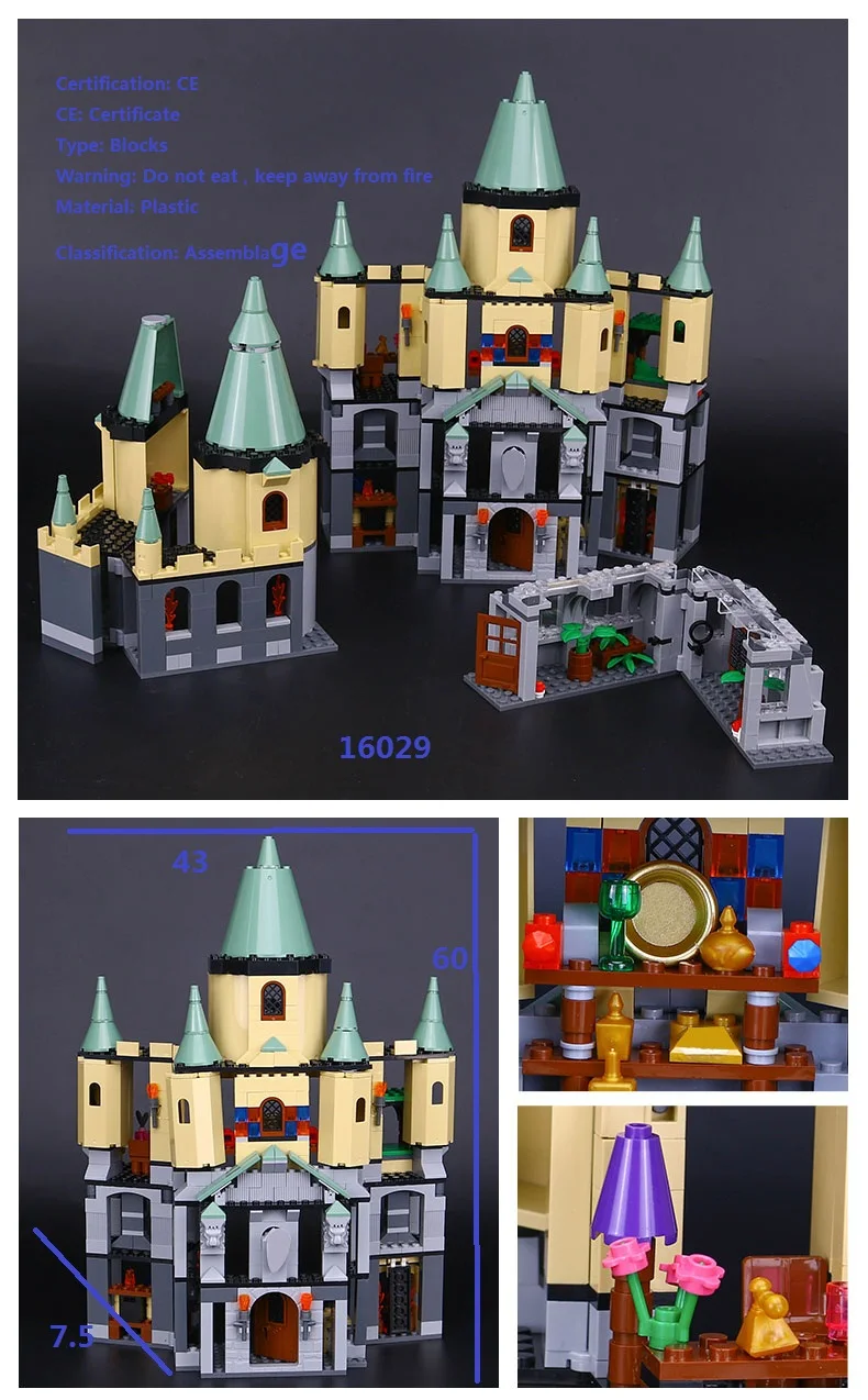 

Movie Series 16030 Magic castle set Building Blocks Bricks Compatible with Legoes Model Gifts toys for children micro blocks