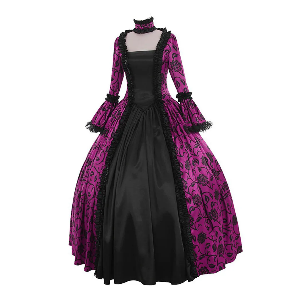 Plus Size Long Maxi Dress Vintage Lace Patchwork Dresses Woman Party Night Autumn Dress Women Long Flare Sleeve Elegant Dress
