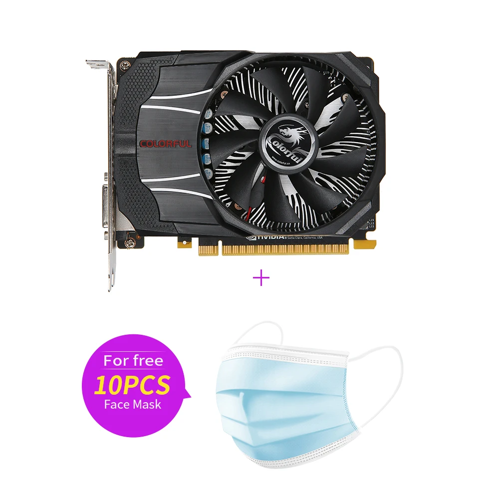 Цветная графическая карта NVIDIA GeForce GTX1050 Mini OC 2G 7 Гбит/с GDDR5 128bit PCI E 3 0 + 10 одноразовых