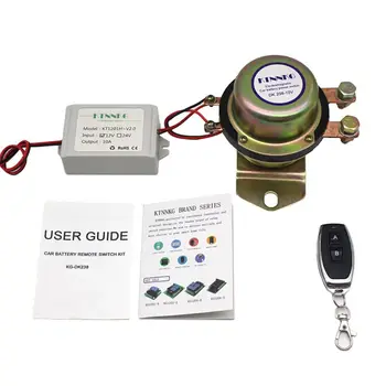 

100A Remote Control Solenoid Battery Switch Disconnect Latching Relay Battery Isolator Cut Off Vehicle Auto Device Accessories