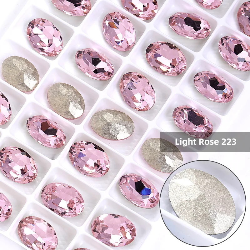 Shining Oval Crystal Strass AB Color K9 Glass Rhinestone for Jewelry Craft Glue on Clothes Decoration Loose Rhinestone Crystals 