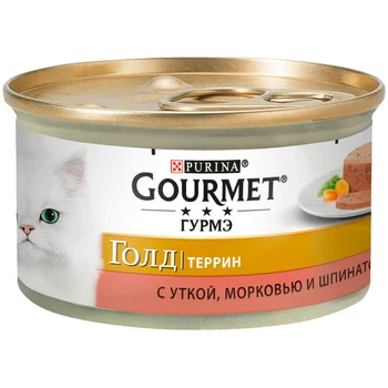 

GOURMET GOURMET GOLD terrine for adult cats with duck, carrots and spinach in French in pate 85g