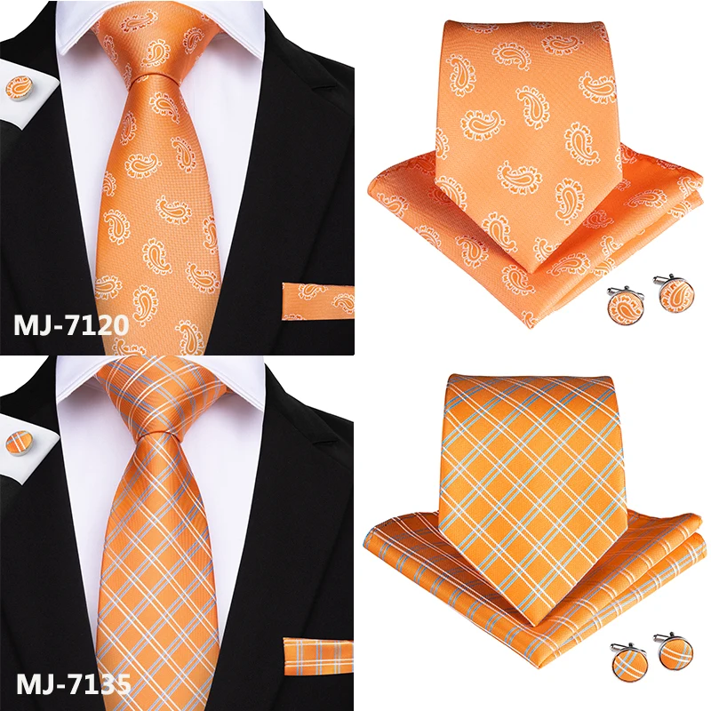 DiBanGu Новое поступление 12 видов стилей шелковые галстуки для 8,5 см оранжевого цвета мужские галстуки для бизнеса Свадебный костюм галстук на шею Gravatas
