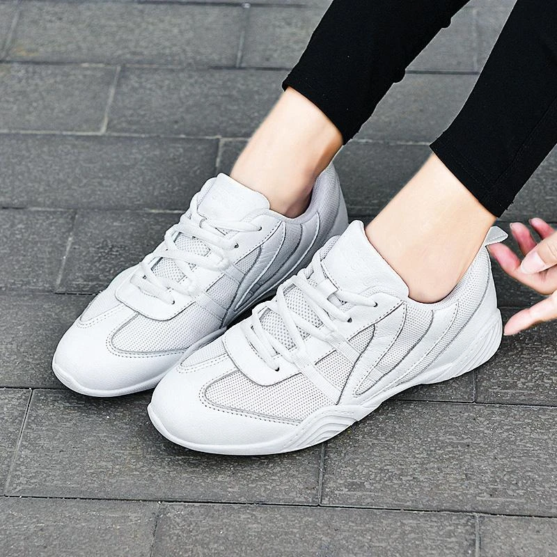 Zapatillas de deporte de piel auténtica para calzado de deporte para adultos, con malla, suela suave, transpirable, para de baile| - AliExpress