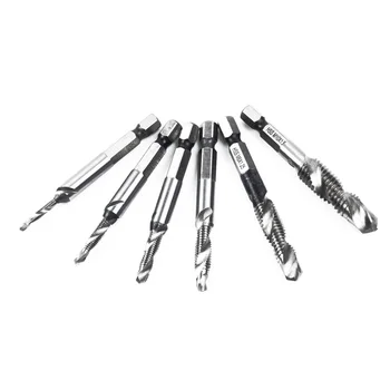

6PCS M3-M10 1/4 Hex Shank HSS Metric-Screw Thread Tap Drill Bit Tools Durable