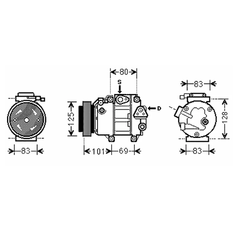 VS18 Компрессор переменного тока для hyundai Santa kia Optima/Magentis Sonata 2.4L 97701-3K125 97701-2B251 97701-2B250 97701-2B200 97701-2B201