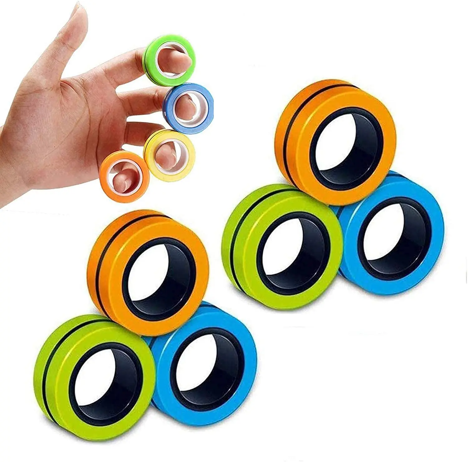 Anti-Stress Magnetic Rings Finger Trick Props Toys Anxiety Relief Decompression 