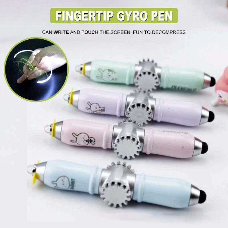 LED Rotating Touch Screen Fingertip Pen New Multifunctional Gyro Blue Ballpoint Dropshipping | Дом и сад