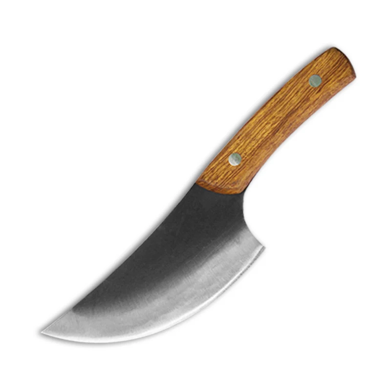 Кухонный нож ручной работы, нож для мяса, нож для обвалки с деревянной ручкой из углеродистой стали, нож для мясника и шеф-повара, инструменты для приготовления пищи - Цвет: Черный