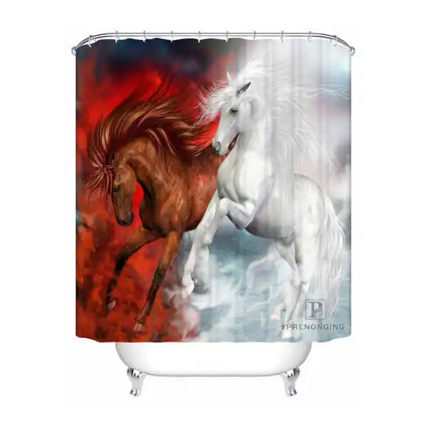 Shower Curtain Пользовательские водонепроницаемые занавески для душа Фэнтези Лошадь Печатных Декор ванной комнаты различных размеров#180324-01-24 - Цвет: Shower Curtain