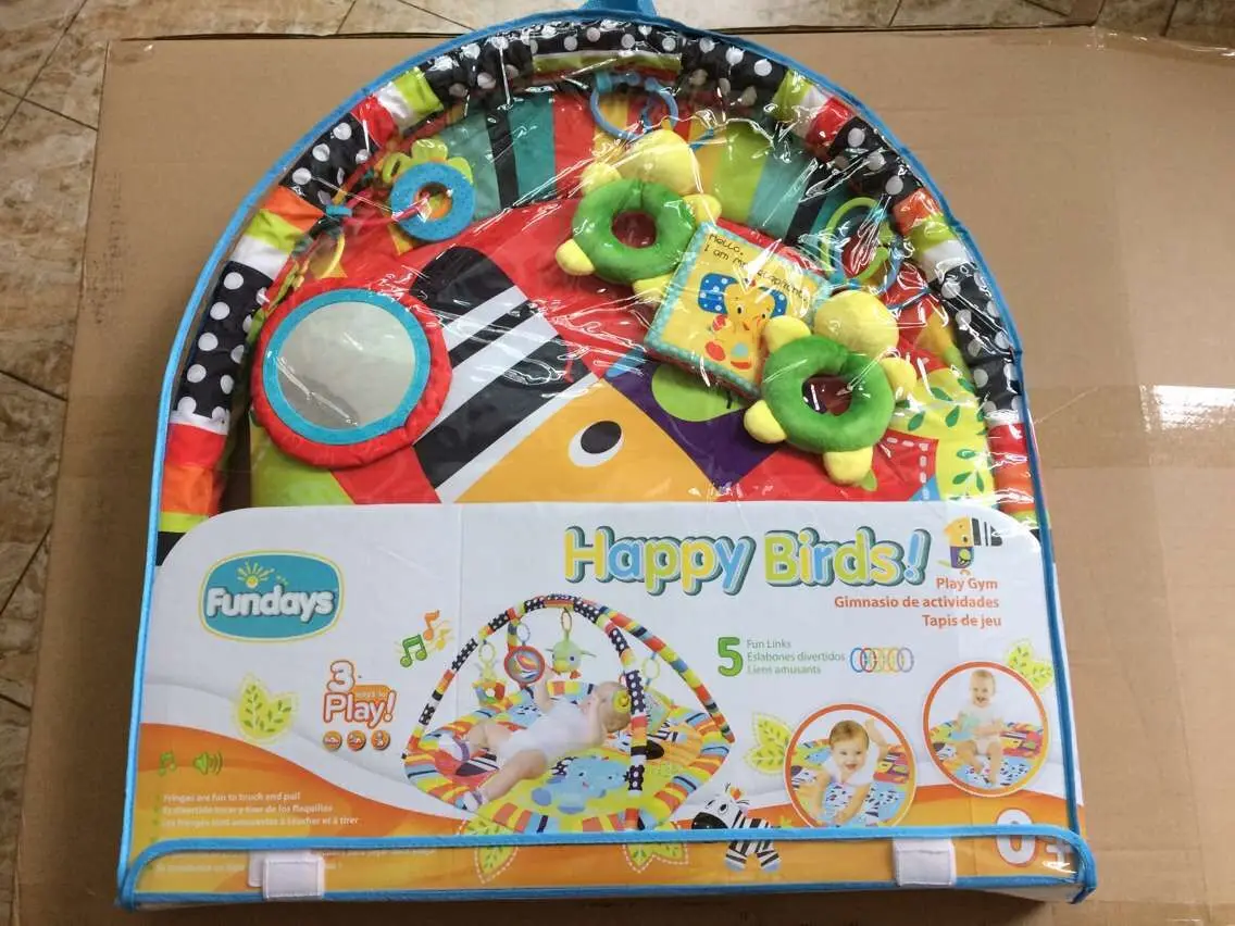 Fundays Птичье игровое Одеяло детский игровой коврик ползающая стойка для фитнеса с музыкальным игровым одеялом