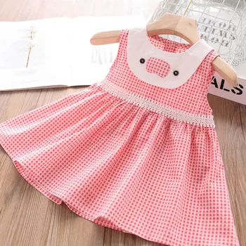

2020 Summer Girls Plaid Vest Dress Children's Clothing Wholesale