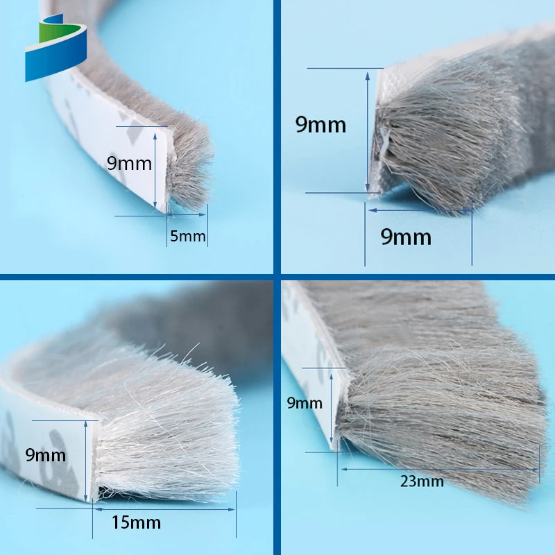 5Meters Self Adhesive Seal Strip Door Draught Excluder Window Pile Seal Film Door Brush Swal glass bathroom home Weather Strip door seal strip sealing strip tape window seal strip sealing tape sealing strip rubber seal strip rubber door weatherstripping door weatherstripping silicone seal strip