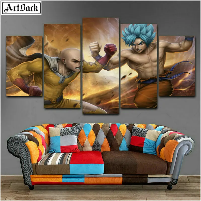 

5d full square &round diamond painting portrait fight five fight decorative painting cartoon diamond mosaic crafts