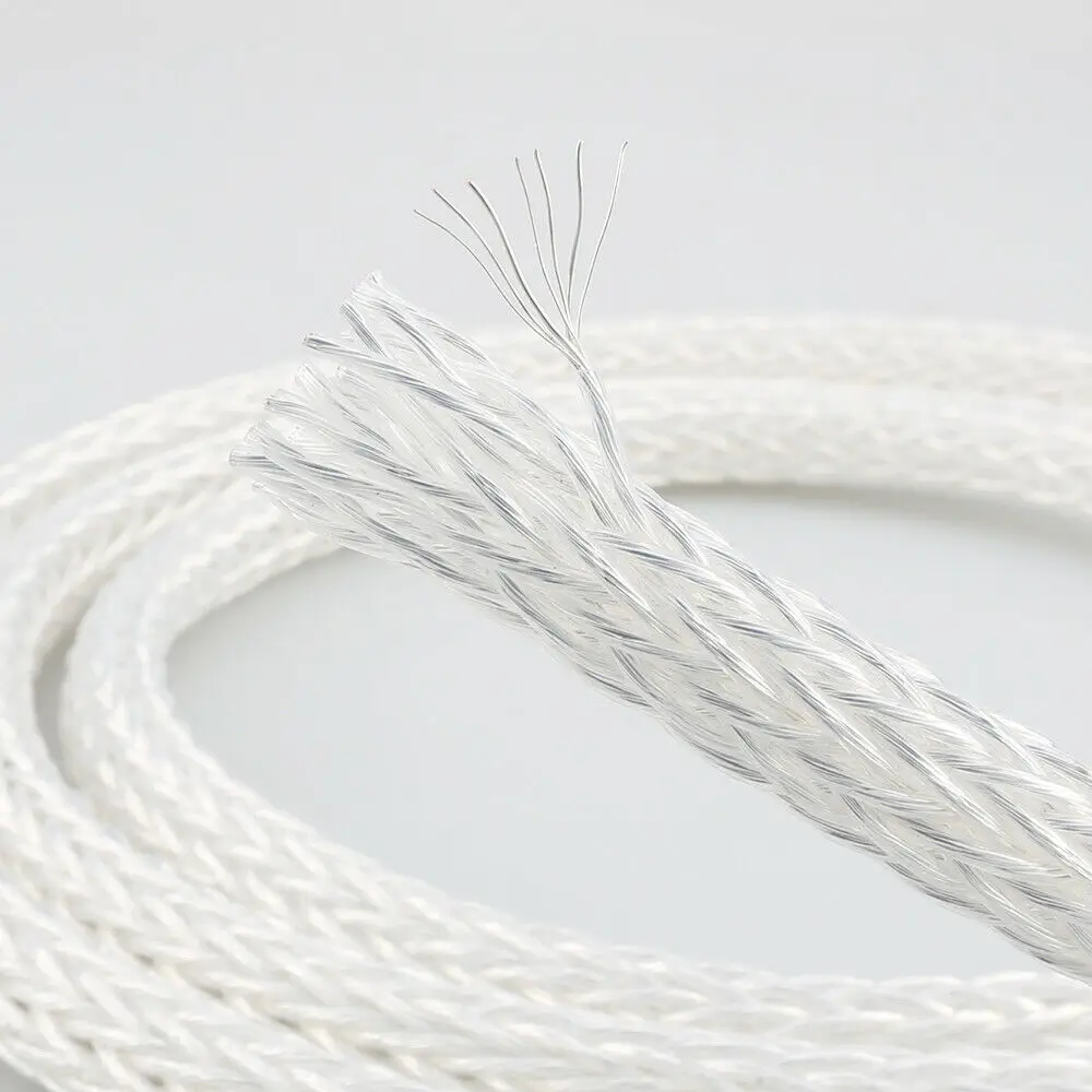 

1 meter Braid 12AG High Purity Silver Plated OCC Speaker Cable 24 Strands Bulk wire