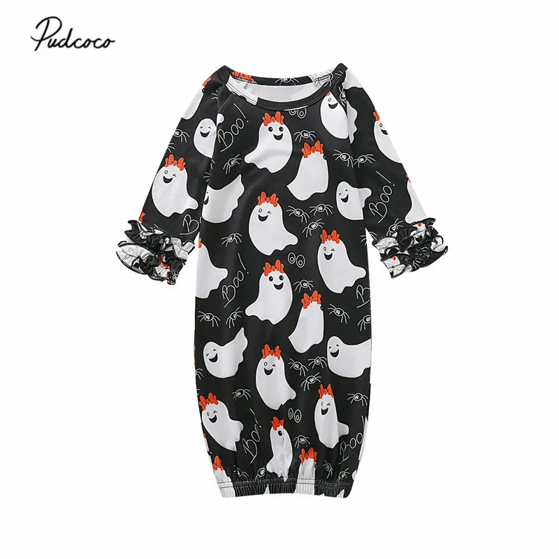 Платье на Хэллоуин для маленьких мальчиков и девочек, ночные рубашки, ночное белье, спальный мешок с оборками, мягкая Пижама 0-3Y