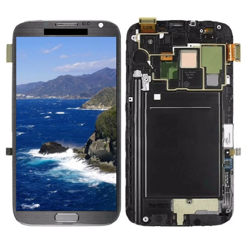 100% Протестировано Высокое качество для samsung GALAXY Note 2 N7100 N7105 ЖК-дисплей с рамкой +