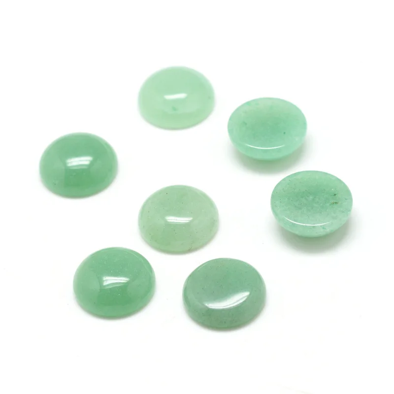 Green Aventurine 100 шт 6/8/10/12 мм камень Кабошоны для самостоятельного изготовления ювелирных изделий, аксессуары, смешанный стиль, полукруглый, разноцветные, F70 - Цвет: Green Aventurine