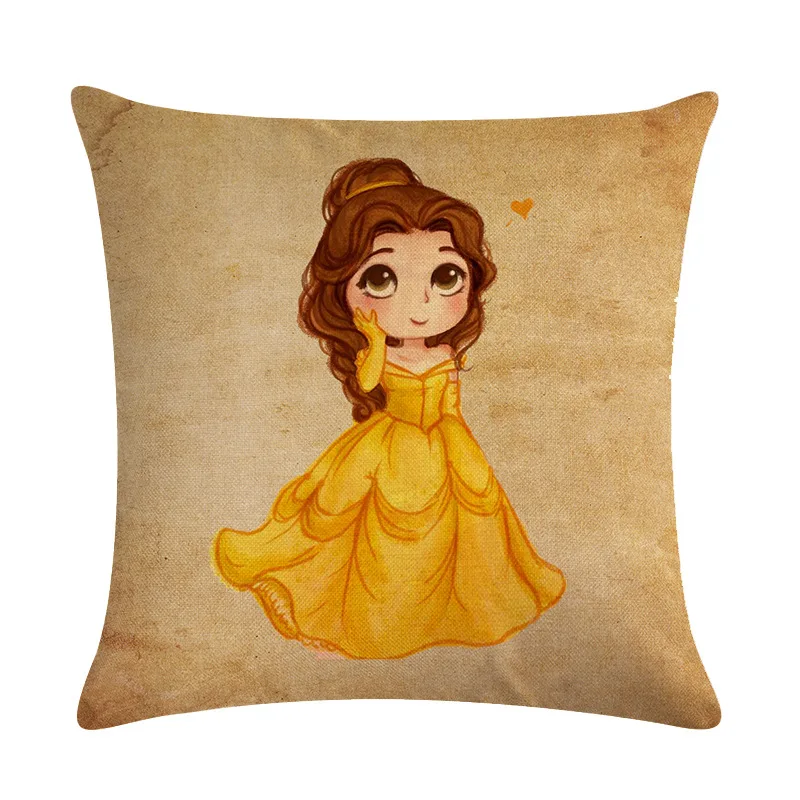 baby styling pillow Disney Beauty and the Beast Jasmine Snow White Cushion Cover PillowCase Decorative/Nap Room Sofa Baby Children Gift 45x45cm fitted sheet