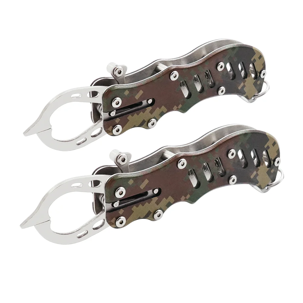 Fish Grip camouflage multi-functional Stainless Steel fish gripper Fish Lip Control  Carp Fishing Clamp New fishing gear