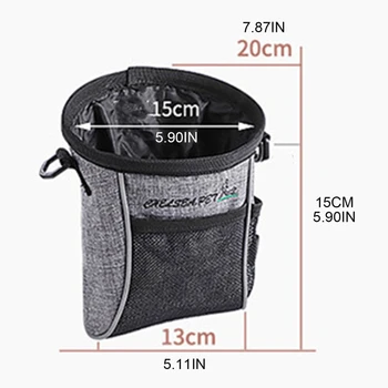 

Outdoor Portable Dog Treat Pouch Pet Training Bag with Waist Shoulder Strap Bag